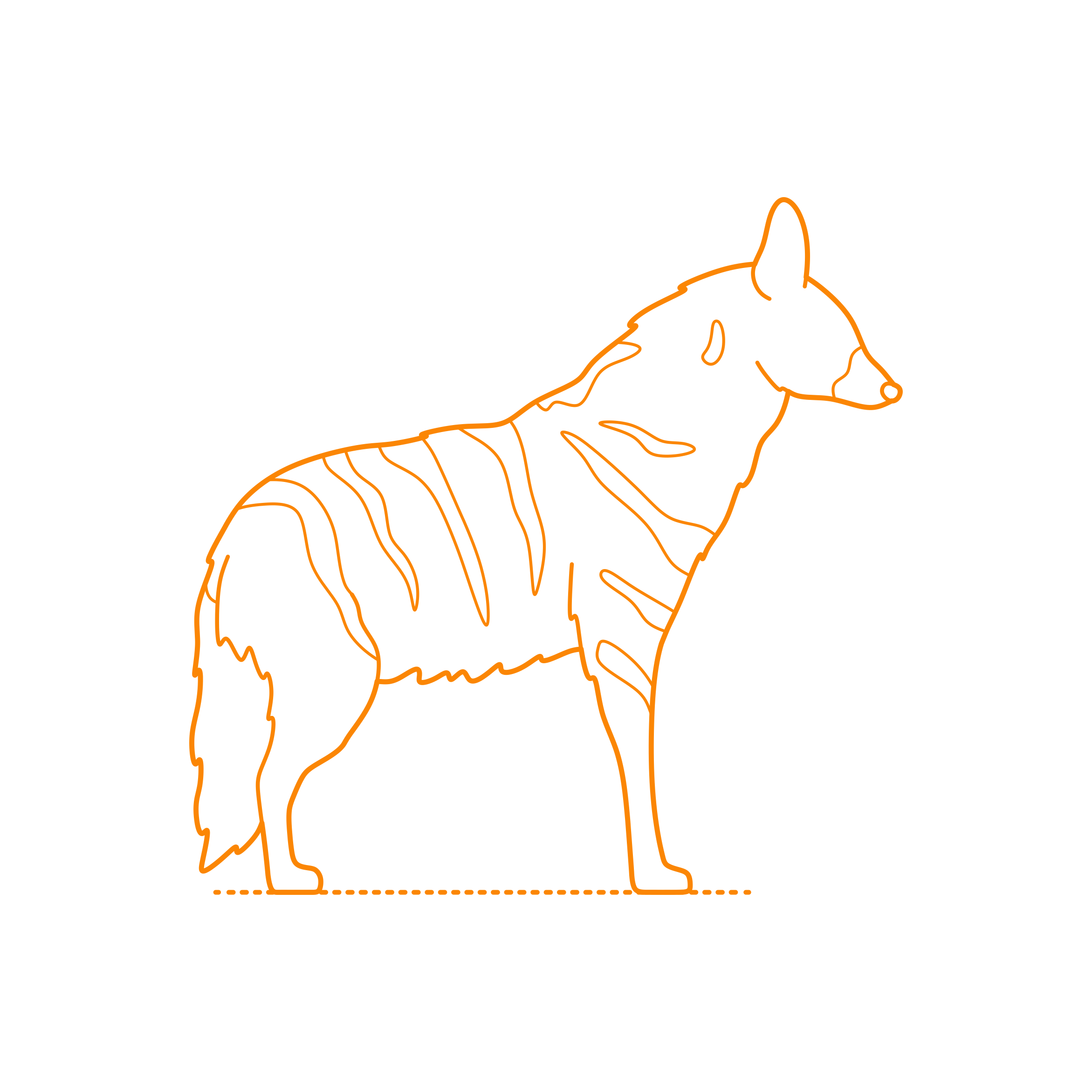 Animals Herpestids Aardwolf Outline Svg File Free Vectors